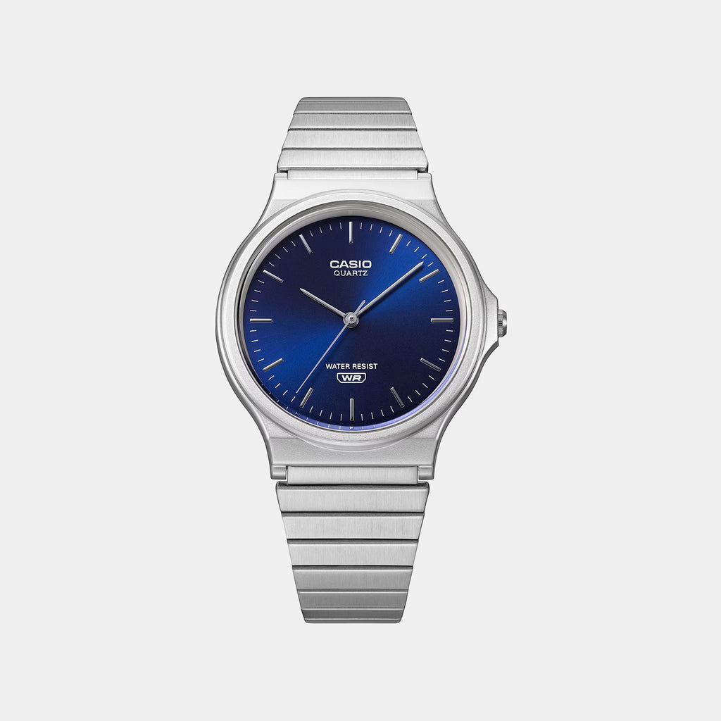 Unisex Quartz Blue Dial Analog Stainless Steel Watch A2551