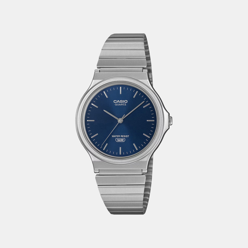 Unisex Quartz Blue Dial Analog Stainless Steel Watch A2551