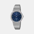 Unisex Quartz Blue Dial Analog Stainless Steel Watch A2551