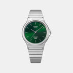 Women Quartz Green Dial Analog Stainless Steel Watch MQ-24DA-3A A2552