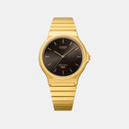 Unisex Quartz Black Dial Analog Stainless Steel Watch A2553