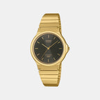 Unisex Quartz Black Dial Analog Stainless Steel Watch A2553