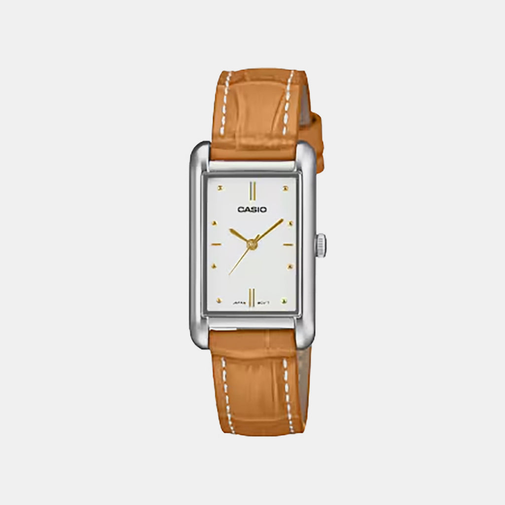 Women Quartz White Dial Analog Leather Watch A2557