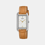 Women Quartz White Dial Analog Leather Watch A2557