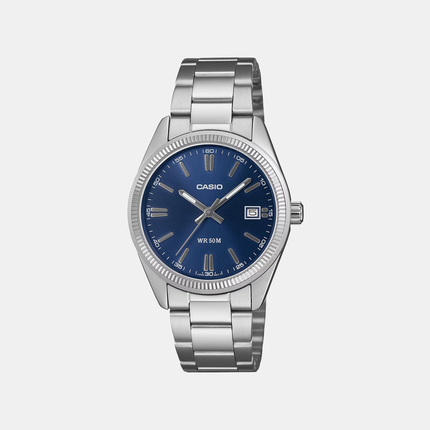 Unisex Quartz Blue Dial Analog Stainless Steel Watch A2564
