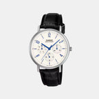 MTP-VT06 Series Men Quartz White Dial Analog Leather Watch A2571