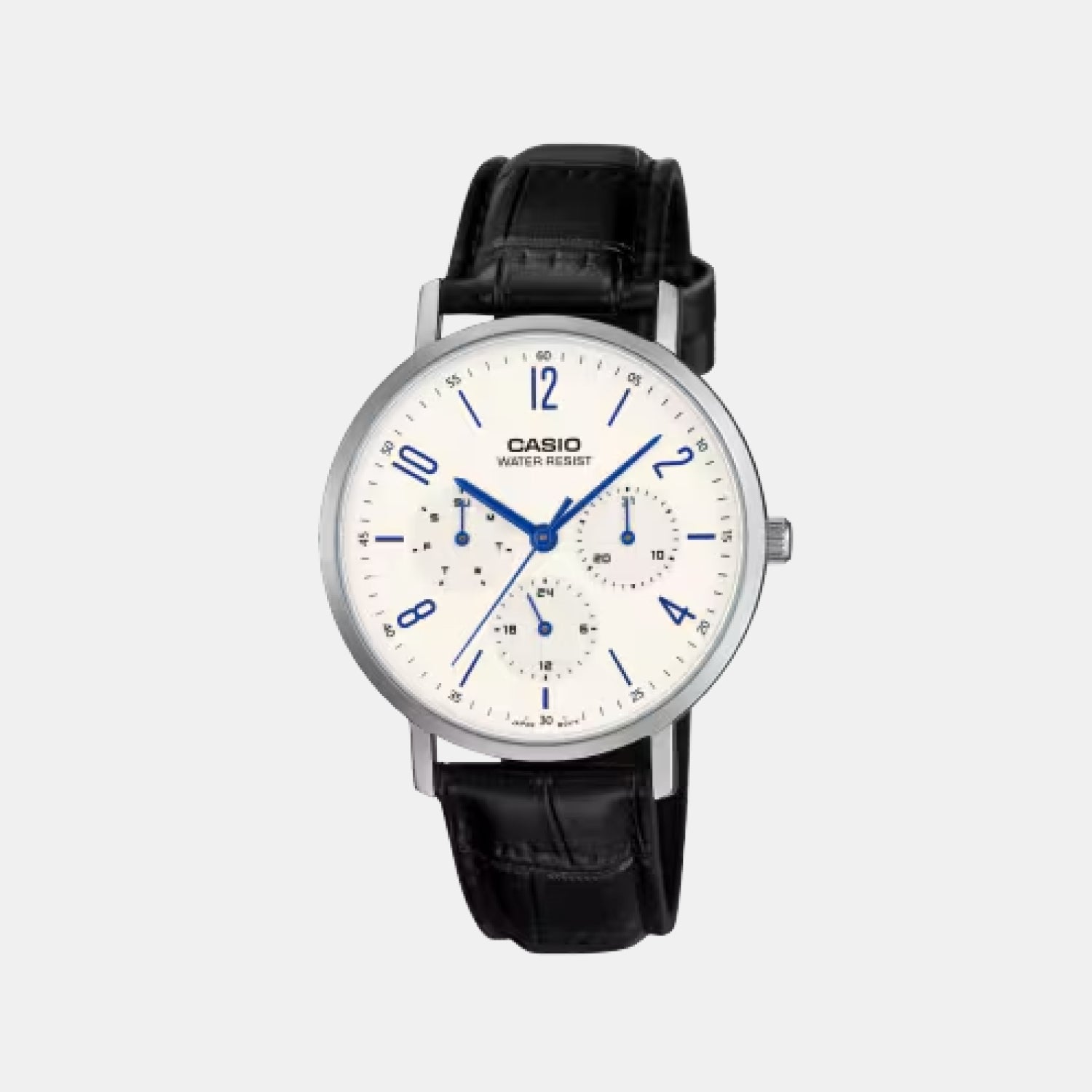MTP-VT06 Series Men Quartz White Dial Analog Leather Watch A2571