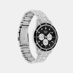 Men Quartz Black Dial Multi-function Stainless Steel Watch A2572