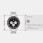 Men Quartz Black Dial Multi-function Stainless Steel Watch A2572