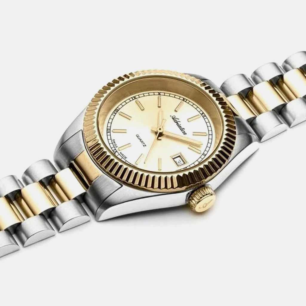 Women Quartz Champagne Dial Analog Stainless Steel Watch A3090.2111QXL