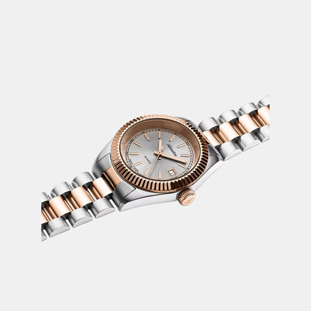 Women Quartz Grey Dial Analog Stainless Steel Watch A3090.R117Q