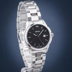 Pairs Women Quartz Black Dial Analog Stainless Steel Watch A3190.5164Q