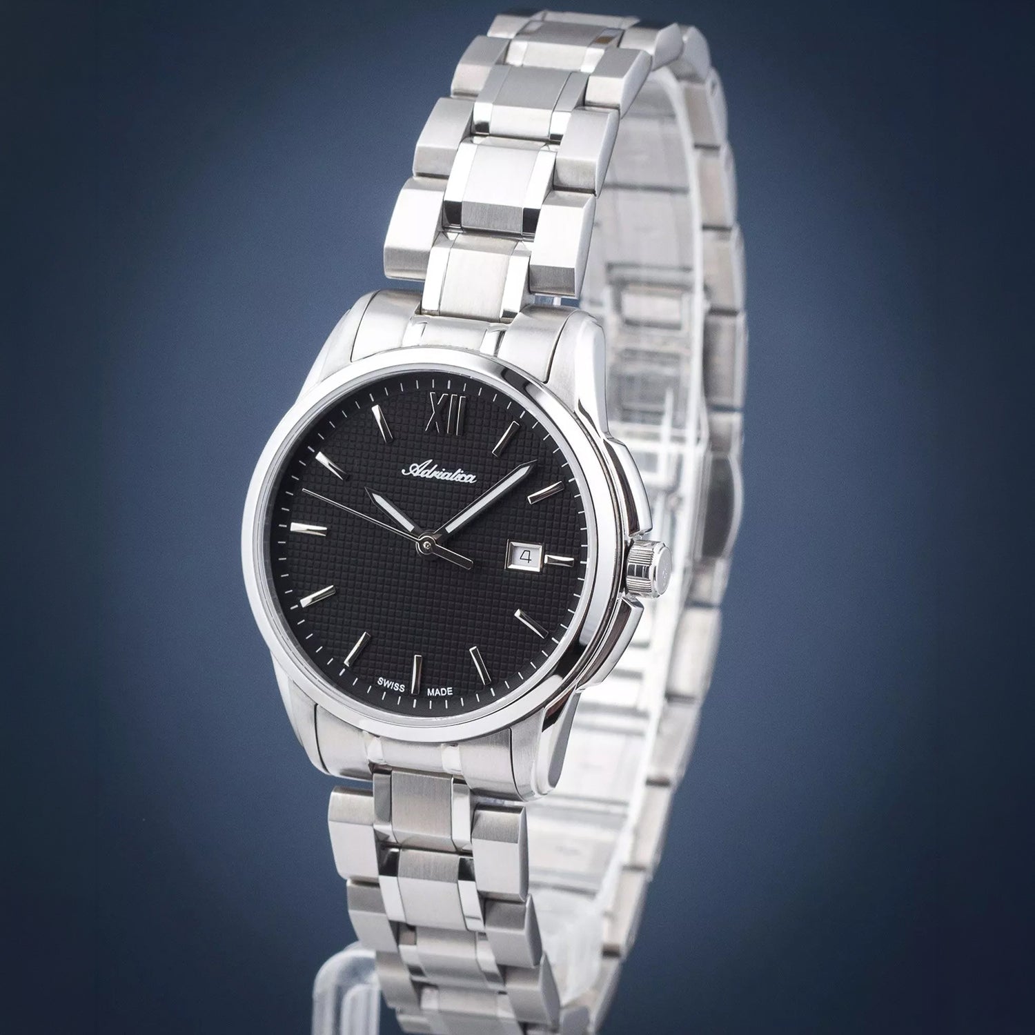 Pairs Women Quartz Black Dial Analog Stainless Steel Watch A3190.5164Q