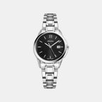 Pairs Women Quartz Black Dial Analog Stainless Steel Watch A3190.5164Q