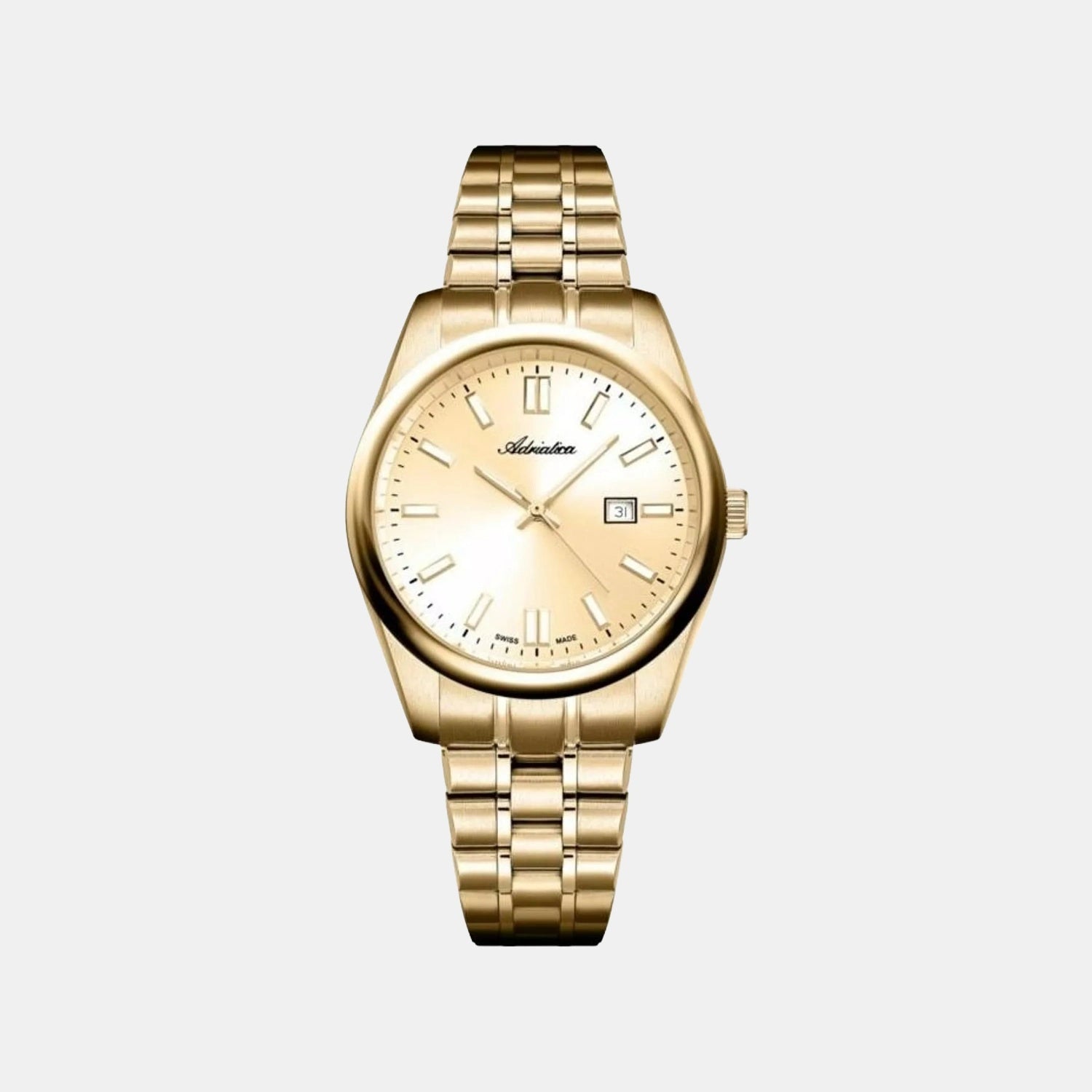 Pairs Women Quartz Champagne Dial Analog Stainless Steel Watch A3198.1111Q