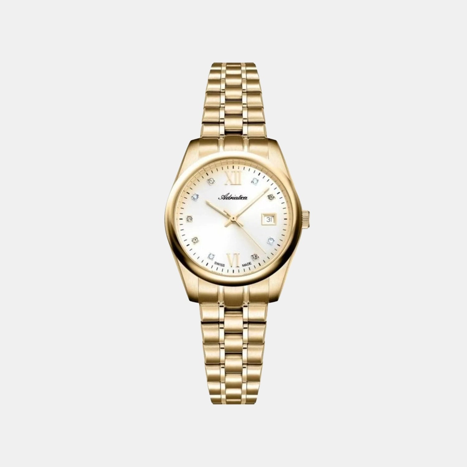 Essence Women Quartz Champagne Dial Analog Stainless Steel Watch A3198.1181Q