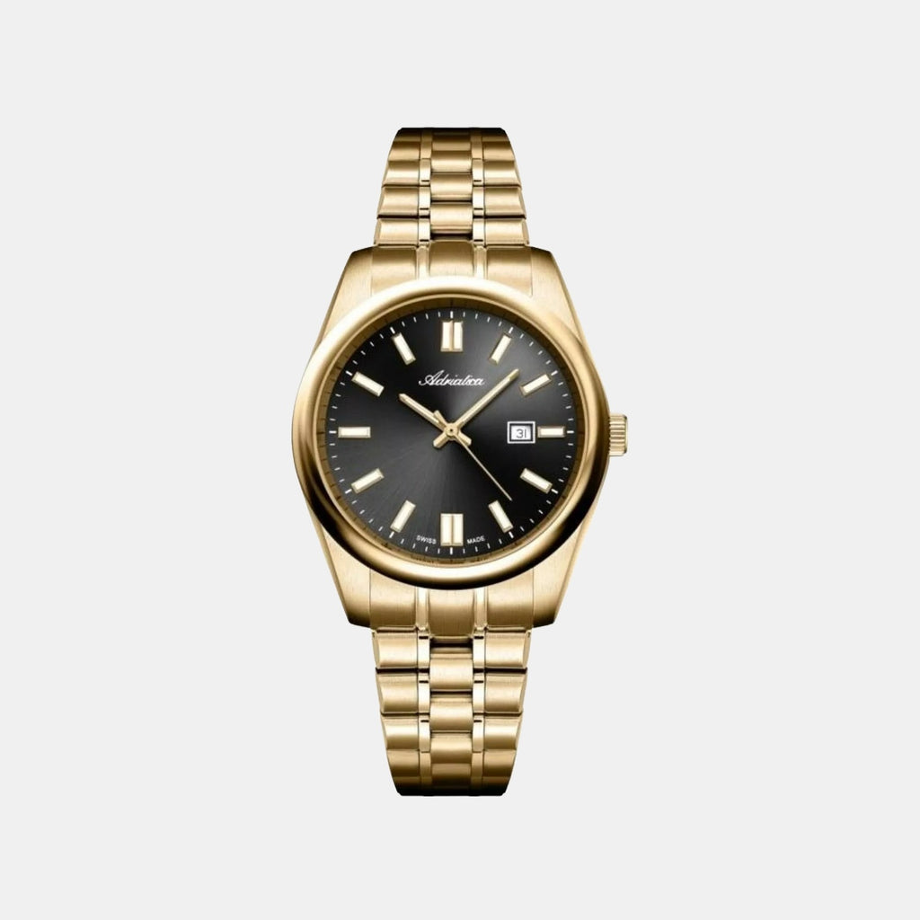 Pairs Women Quartz Black Dial Analog Stainless Steel Watch A3198.1116Q