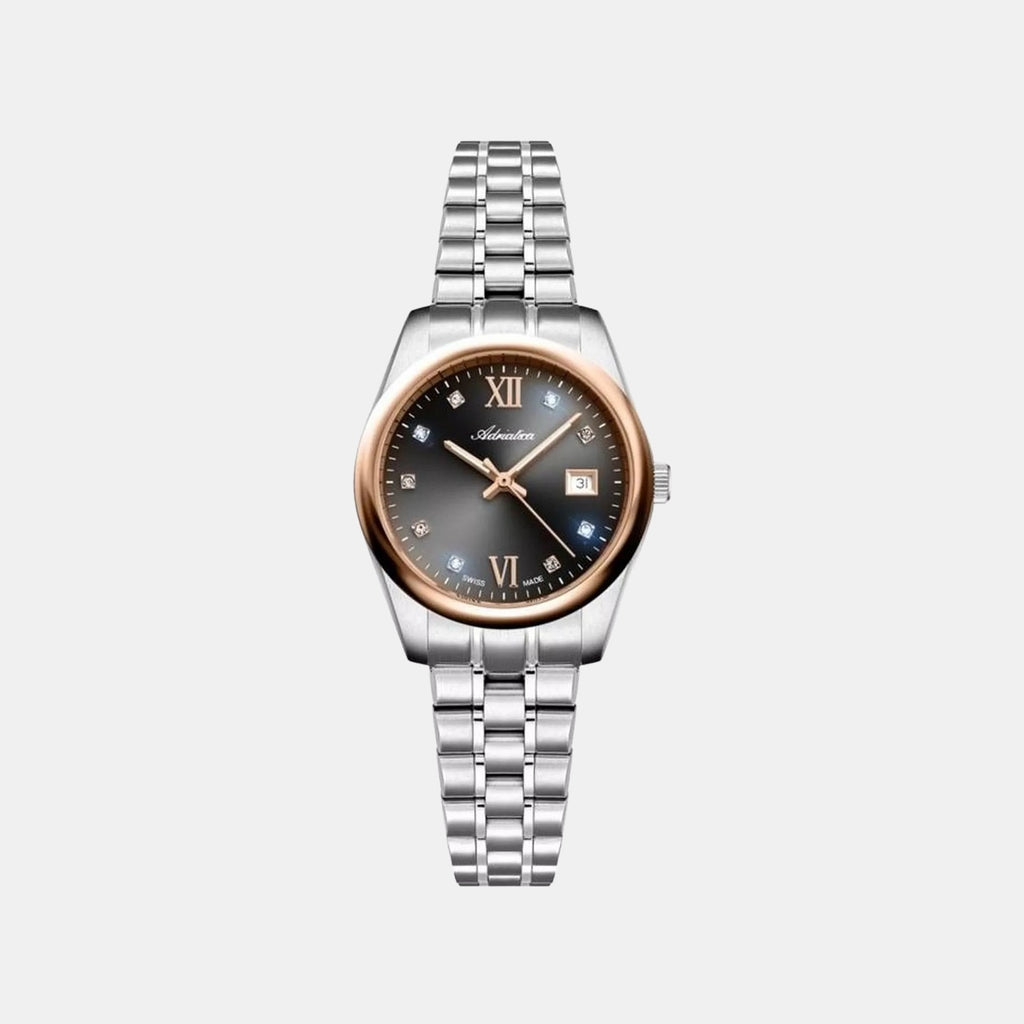 Essence Women Quartz Grey Dial Analog Stainless Steel Watch A3198.R186Q