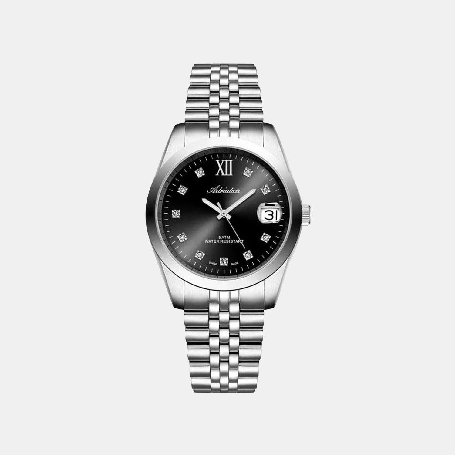 Essence Women Quartz Black Dial Analog Stainless Steel Watch A3199.5184Q
