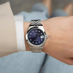 Essence Women Quartz Blue Dial Analog Stainless Steel Watch A3199.5185Q