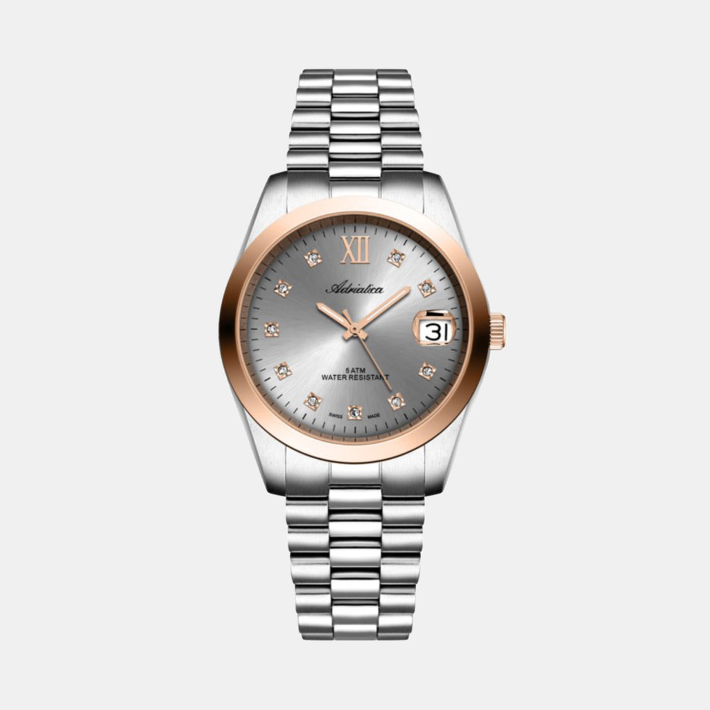 Adriatica Women Quartz Grey Dial Analog Stainless Steel Watch A3199.R187Q-1