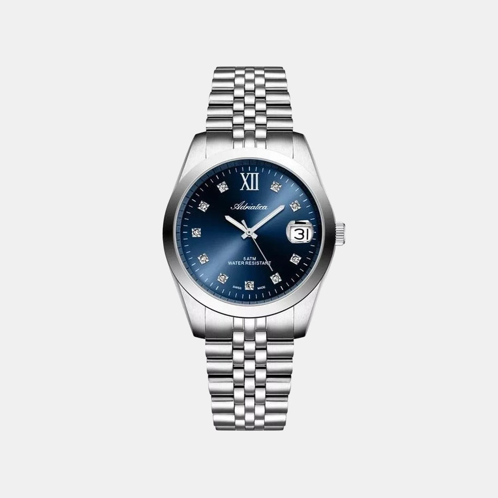 Essence Women Quartz Blue Dial Analog Stainless Steel Watch A3199.5185Q
