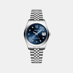 Essence Women Quartz Blue Dial Analog Stainless Steel Watch A3199.5185Q
