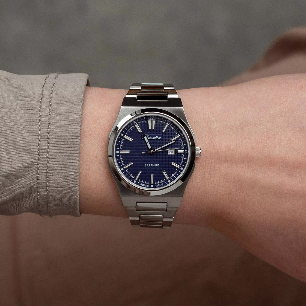 Pairs Women Quartz Blue Dial Analog Stainless Steel Watch A3326.5115Q