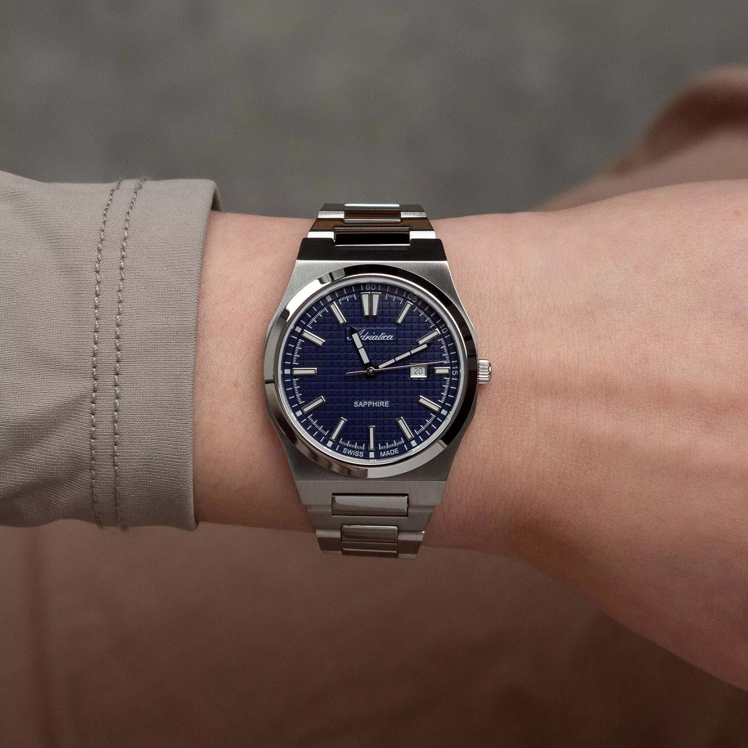 Pairs Women Quartz Blue Dial Analog Stainless Steel Watch A3326.5115Q