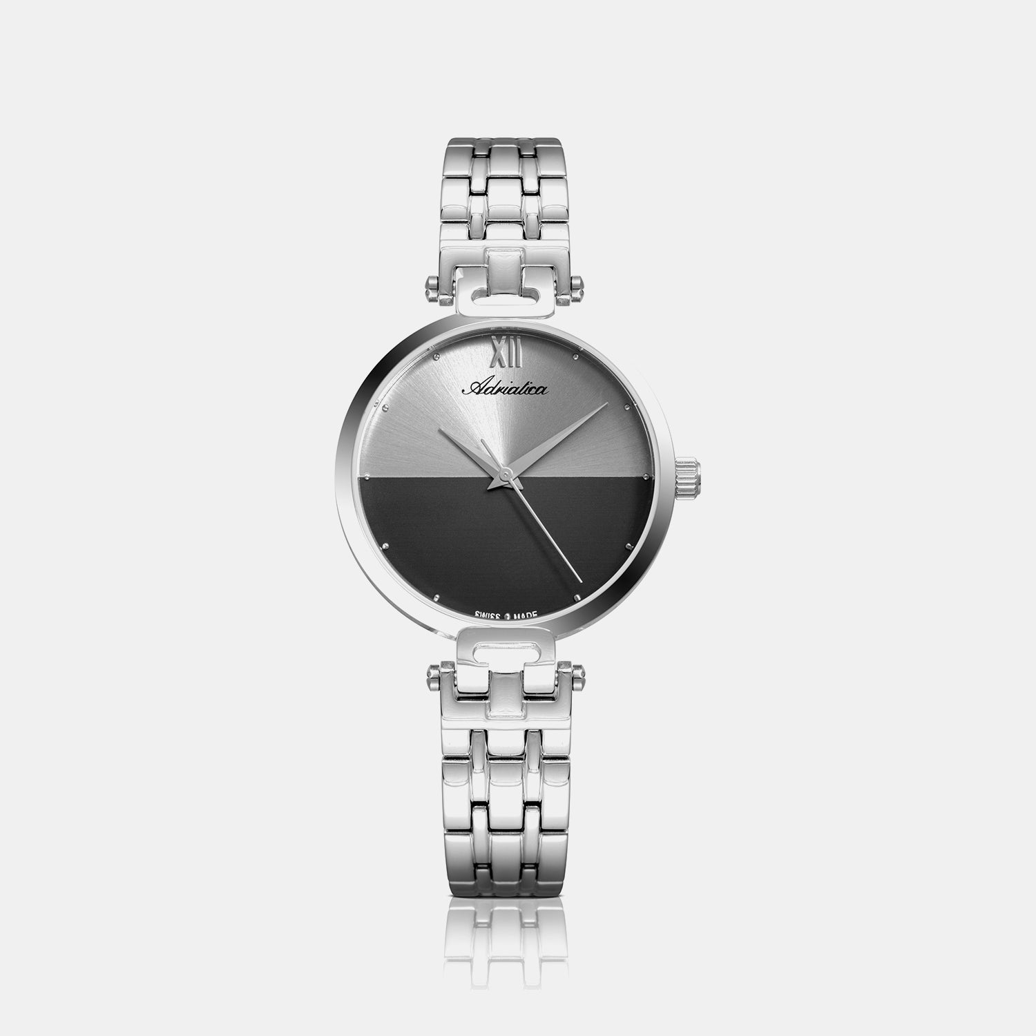 Essence Women Quartz Grey Dial Analog Stainless Steel Watch A3526.5187Q