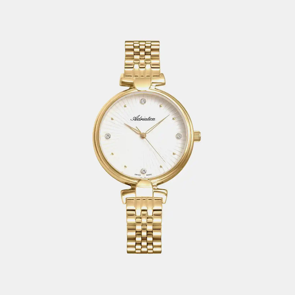Essence Women Quartz Silver Dial Analog Stainless Steel Watch A3530.1143Q