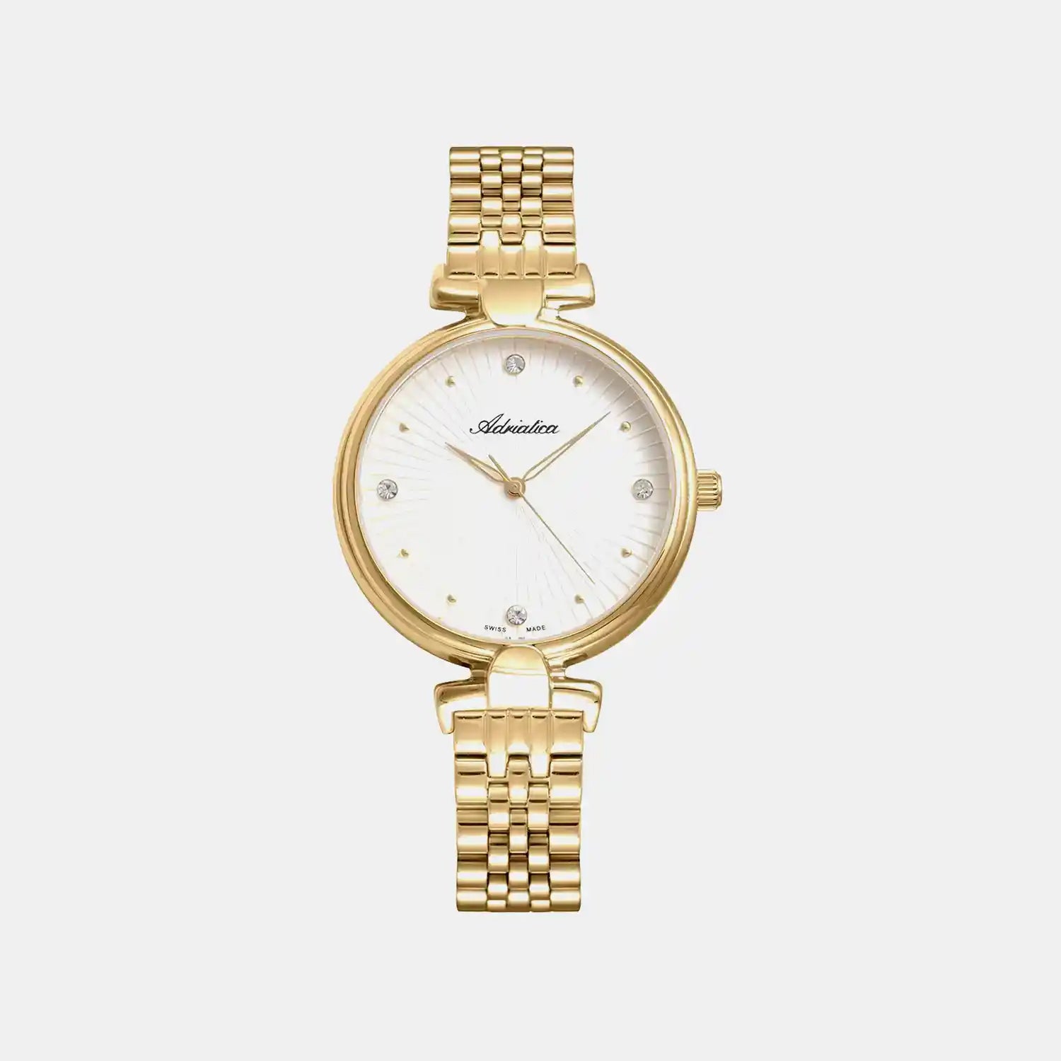Essence Women Quartz Silver Dial Analog Stainless Steel Watch A3530.1143Q