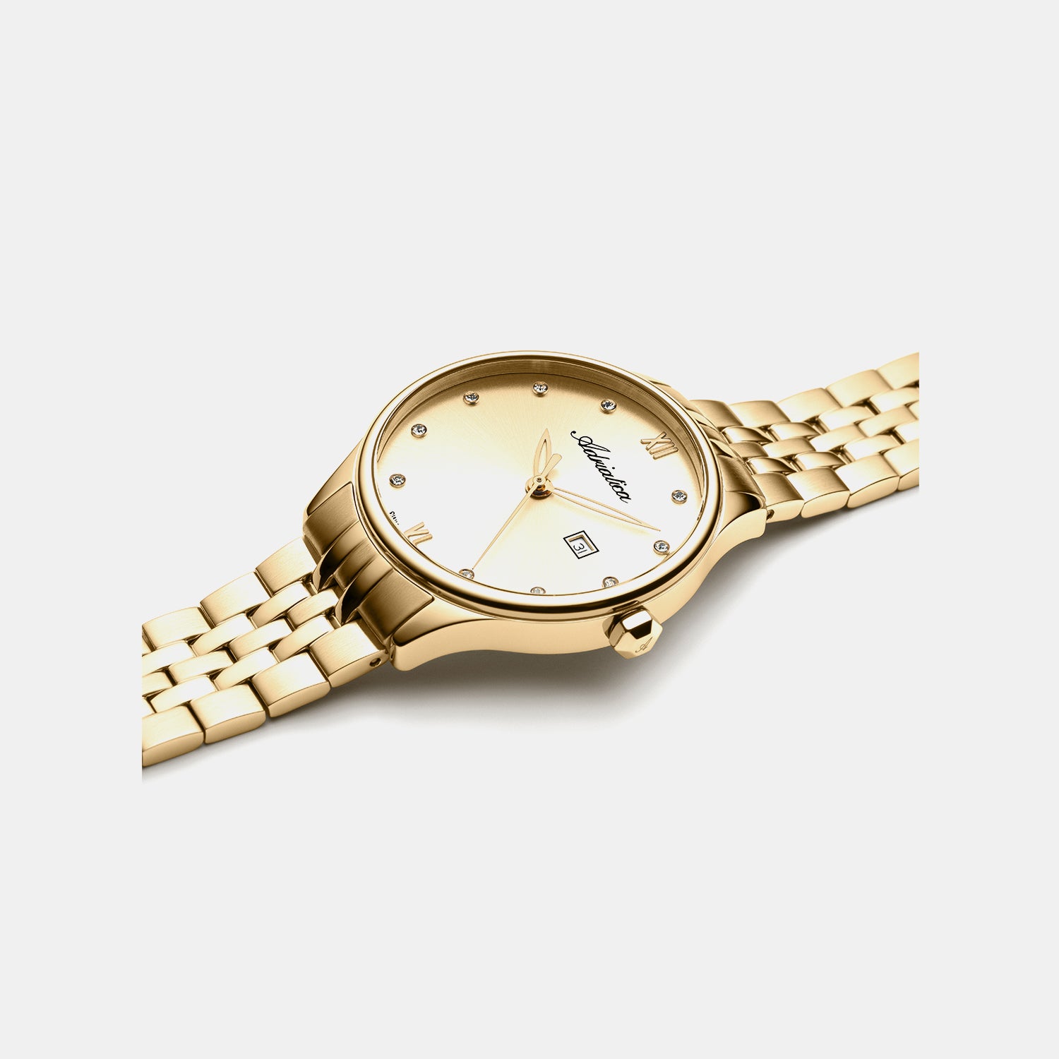 Essence Women Quartz Champagne Dial Analog Stainless Steel Watch A3547.1181Q