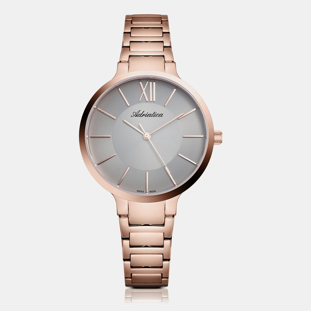 Essence Women Quartz Grey Dial Analog Stainless Steel Watch A3571.9167Q