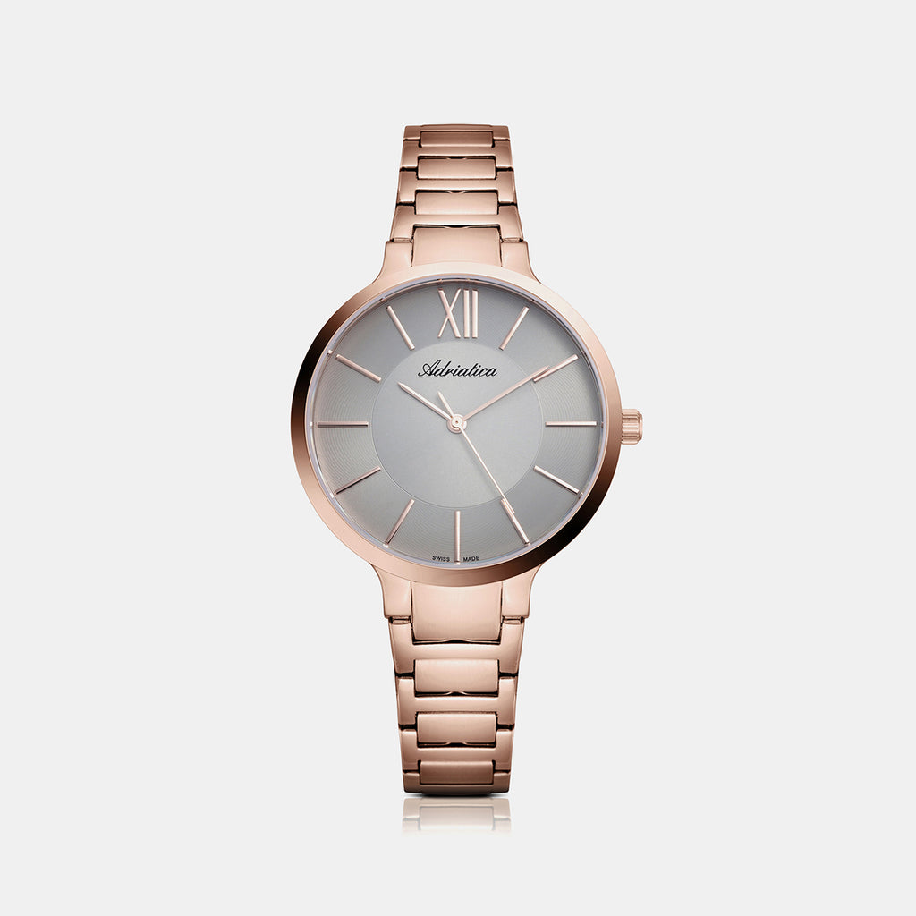 Essence Women Quartz Grey Dial Analog Stainless Steel Watch A3571.9167Q