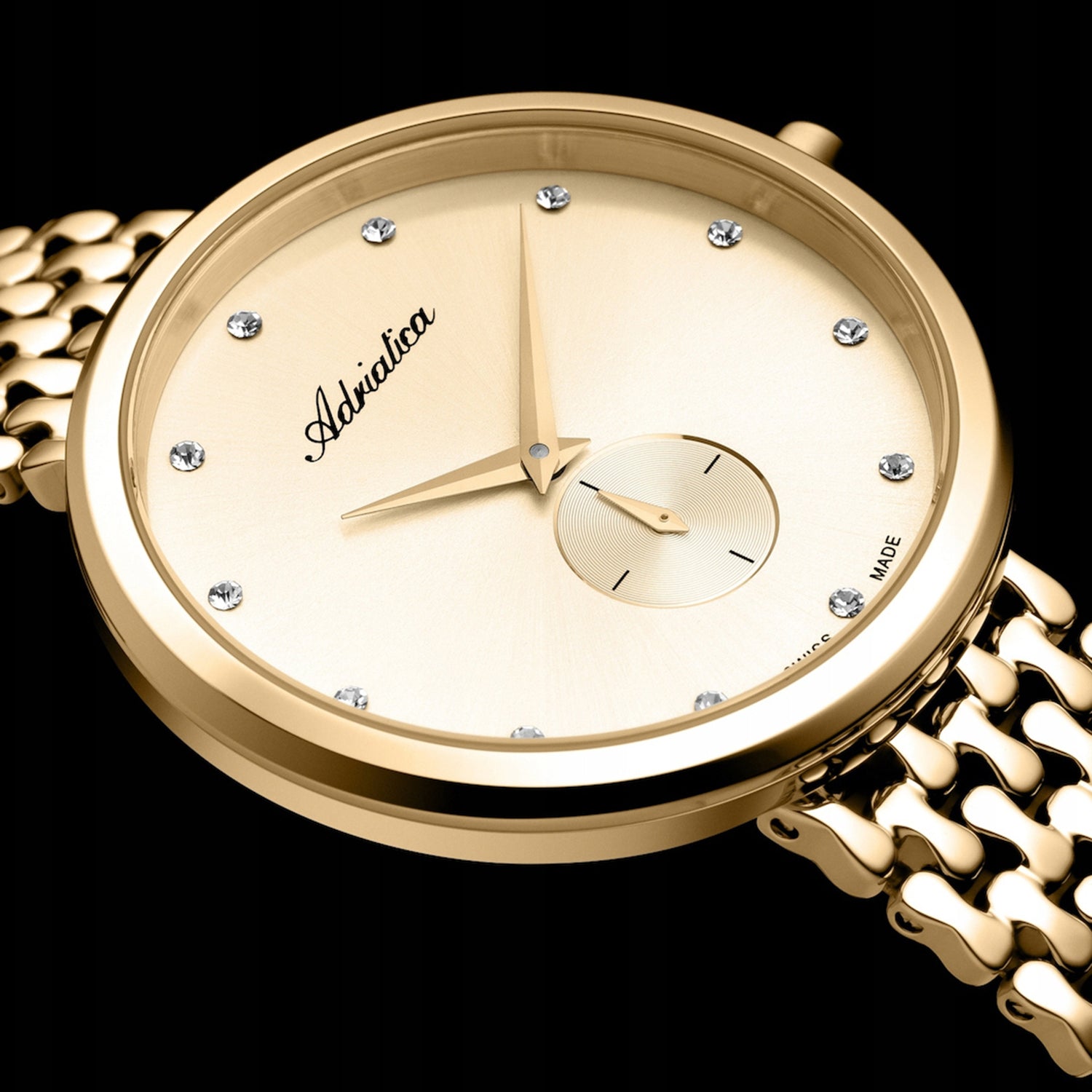 Essence Women Quartz Champagne Dial Analog Stainless Steel Watch A3724.1141Q