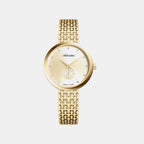 Essence Women Quartz Champagne Dial Analog Stainless Steel Watch A3724.1141Q