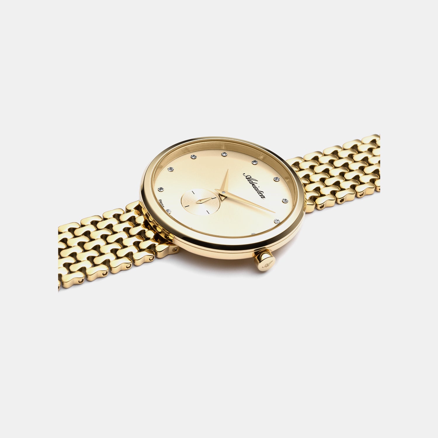 Essence Women Quartz Champagne Dial Analog Stainless Steel Watch A3724.1141Q