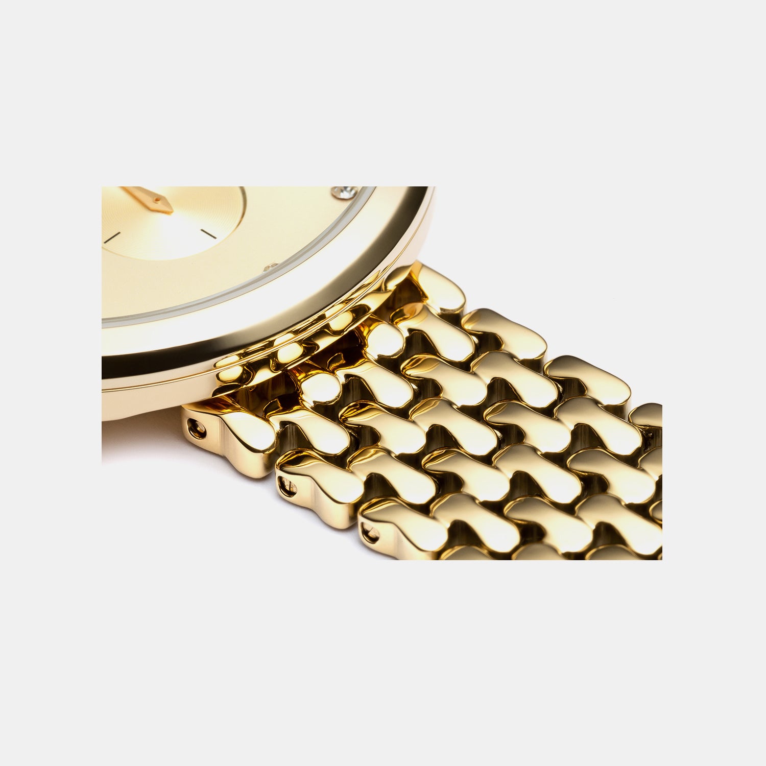 Essence Women Quartz Champagne Dial Analog Stainless Steel Watch A3724.1141Q