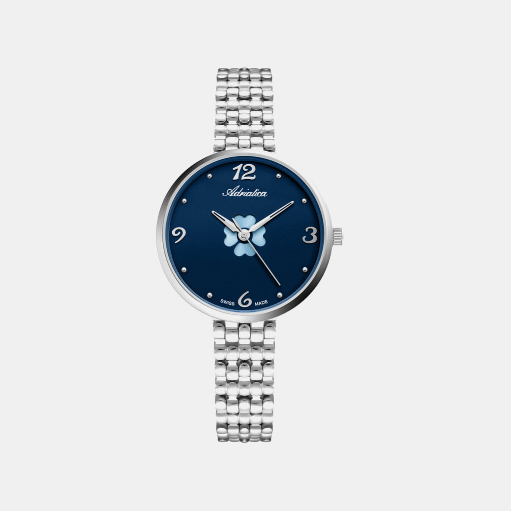 Essence Women Quartz Blue Dial Analog Stainless Steel Watch A3783.5175Q