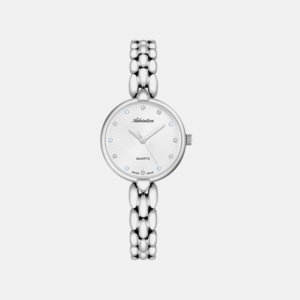 Essence Women Quartz Silver Dial Analog Stainless Steel Watch A3788.5143Q