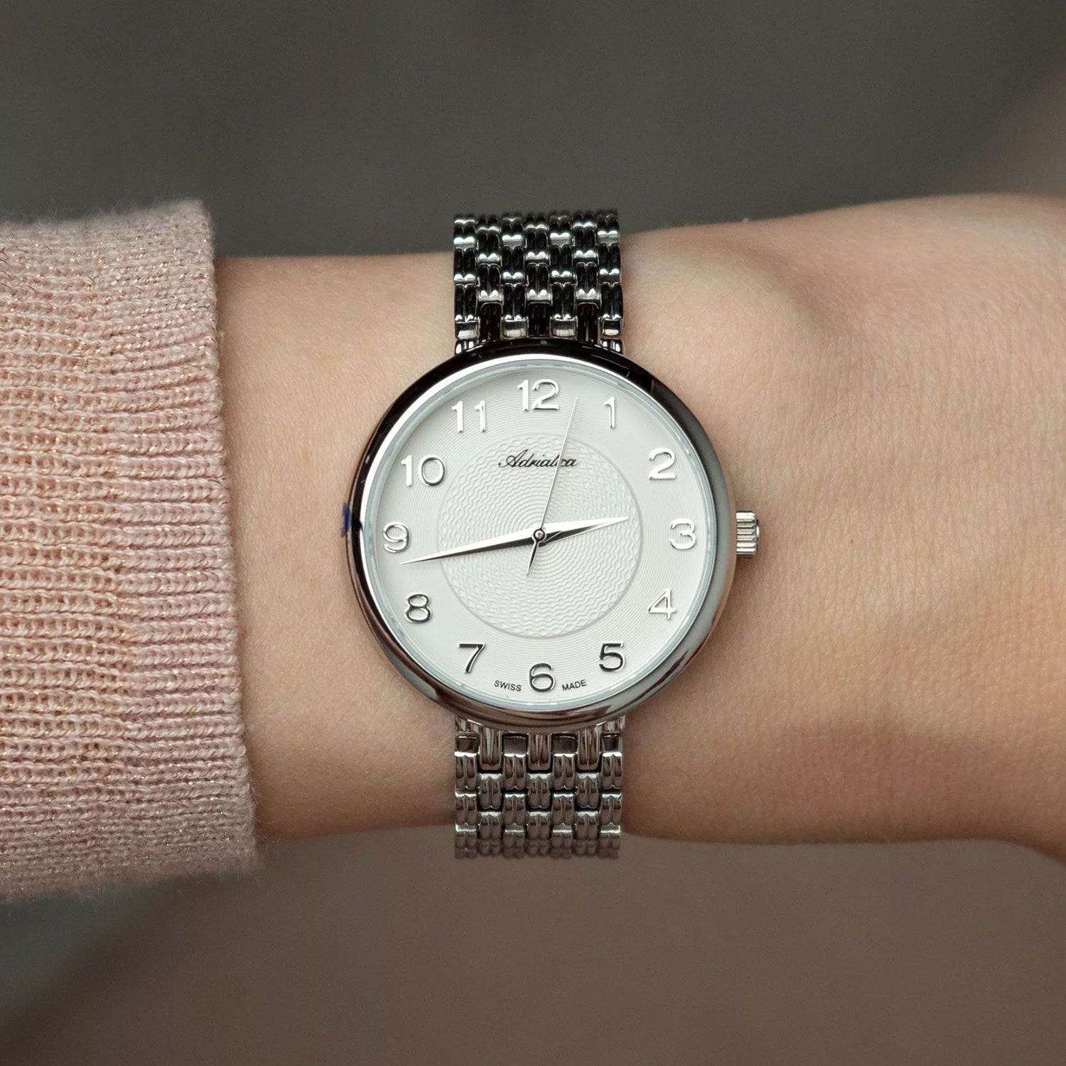 Essence Women Quartz Silver Dial Analog Stainless Steel Watch A3791.5123Q