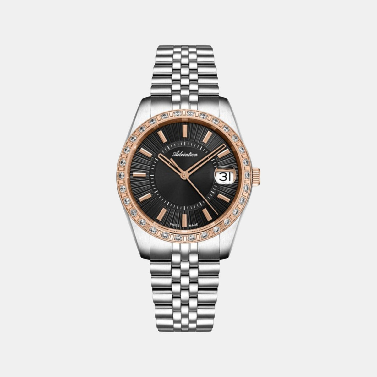Women Quartz Black Dial Analog Stainless Steel Watch A3801.R116QZ