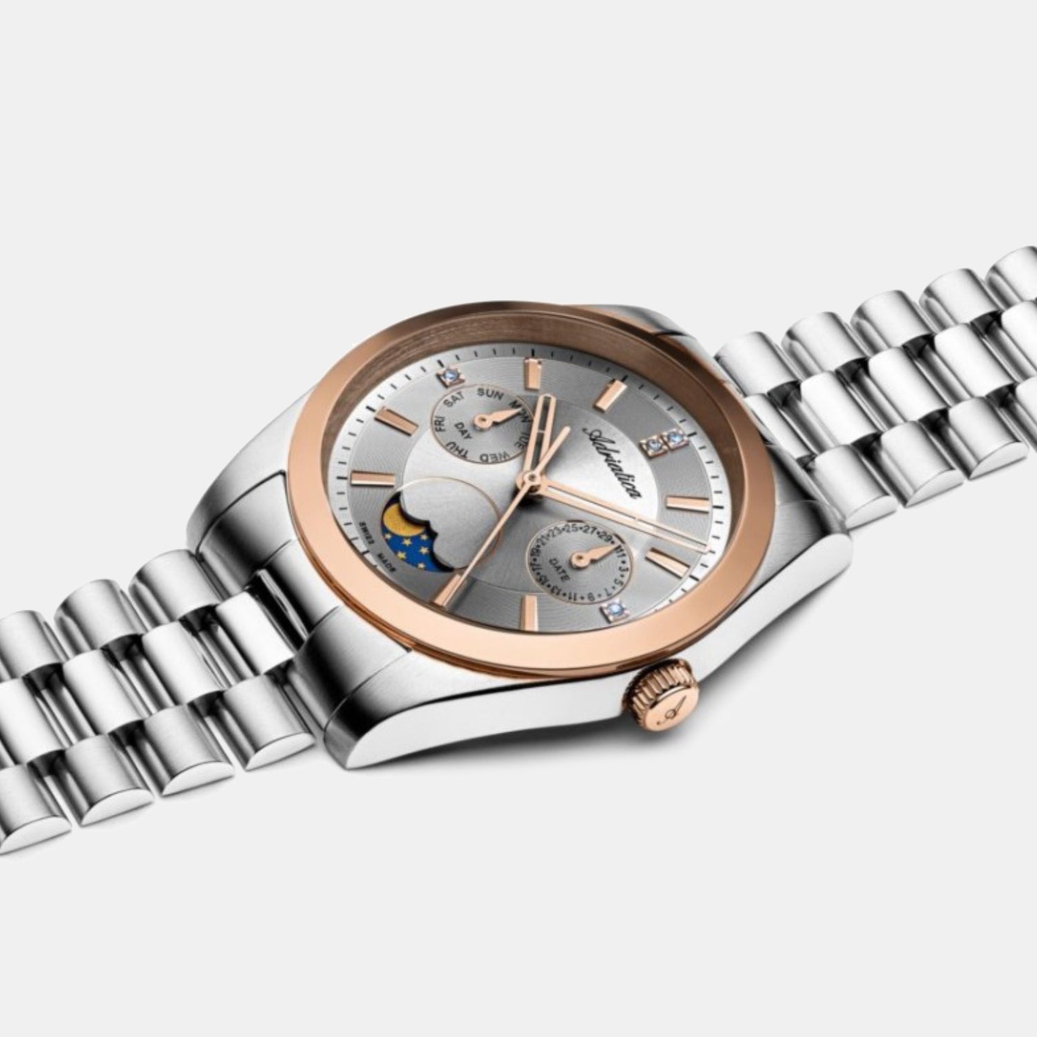 Women Quartz Silver Dial Multi-Function Stainless Steel Watch A3802.R117QF