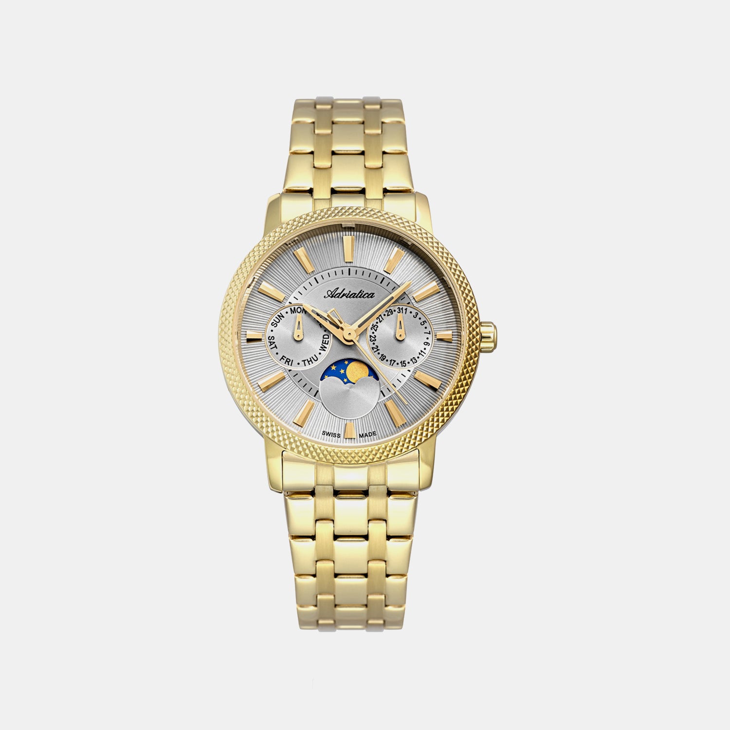 Moonphase For Her Women Quartz Grey Dial Multi-Function Stainless Steel Watch A3808.1117QF