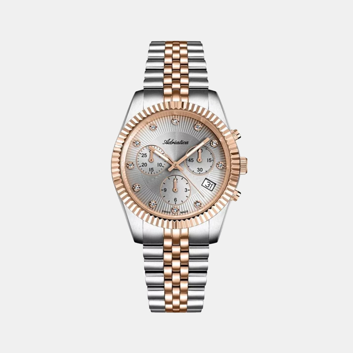 Women Quartz Grey Dial Chronograph Stainless Steel Watch A3809.R1R7CH