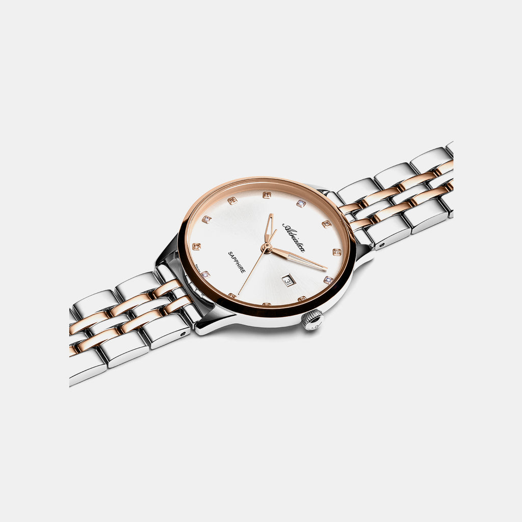 Essence Women Quartz Silver Dial Analog Stainless Steel Watch A3831.R143Q