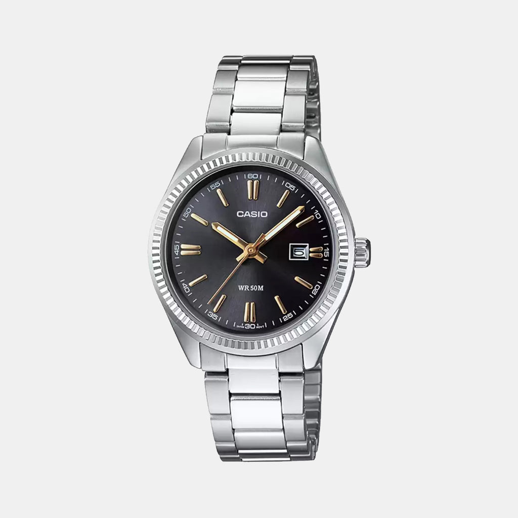 Enticer Women Quartz Black Dial Analog Stainless Steel Watch A474