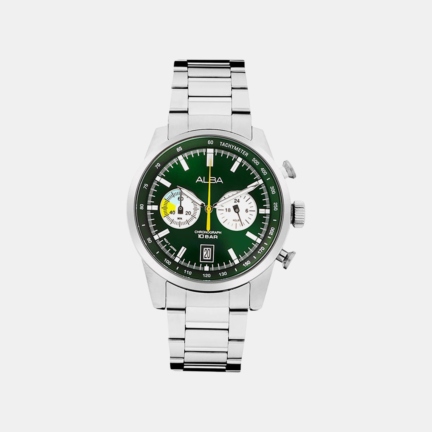 Signa Men Quartz Green Dial Chronograph Stainless Steel Watch A4B007X1