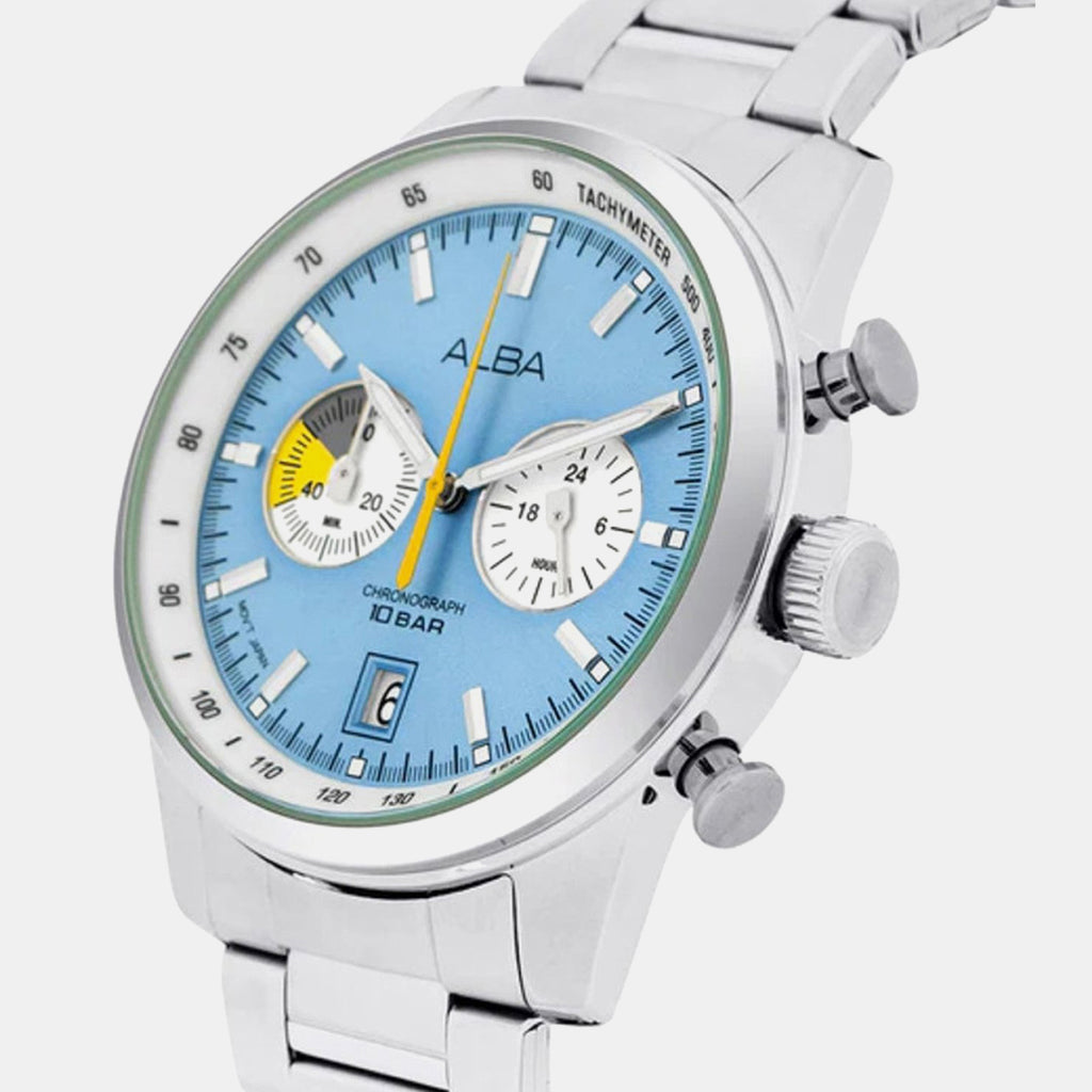 Signa Men Quartz Blue Dial Chronograph Stainless Steel Watch A4B011X1